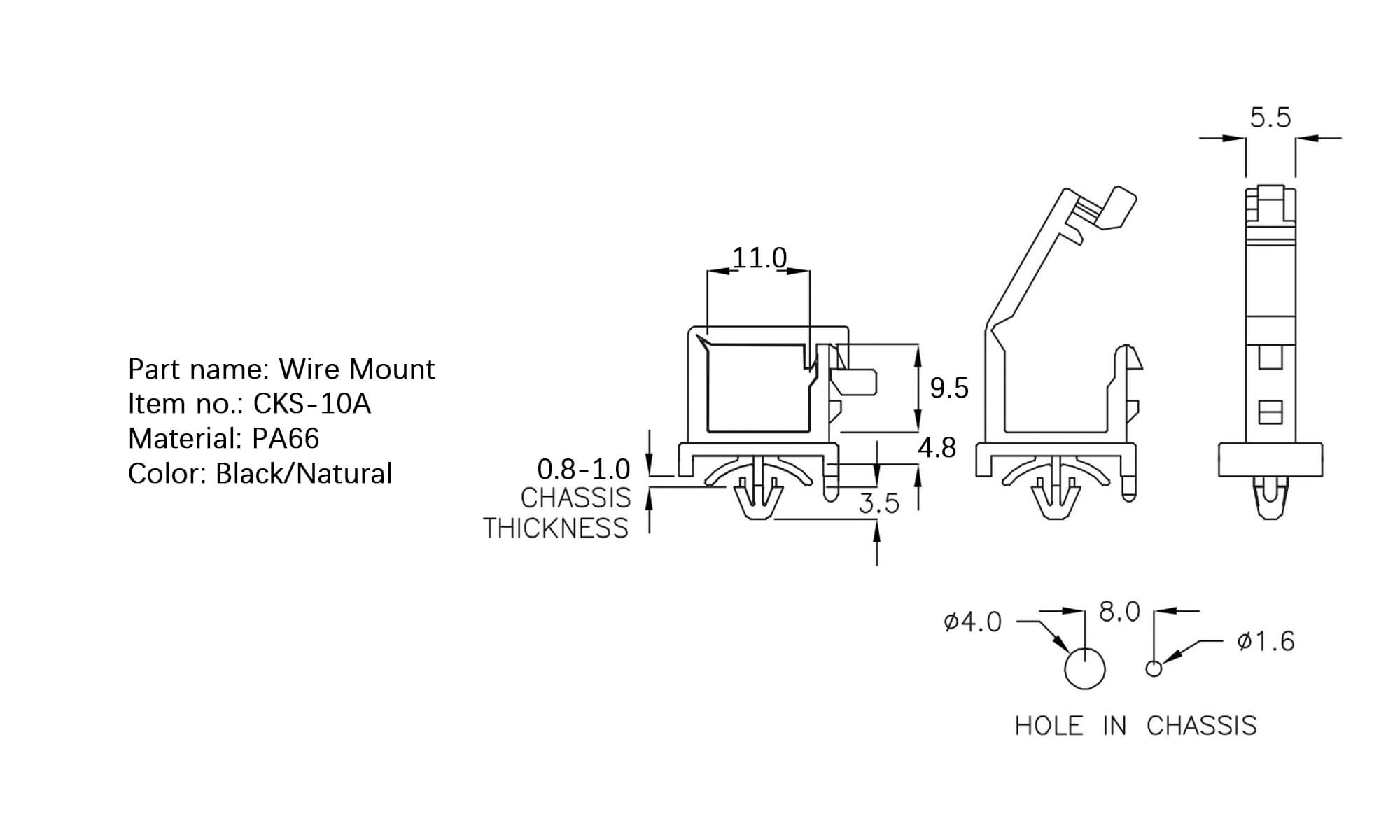 Plastic Wire Mount CKS-10A